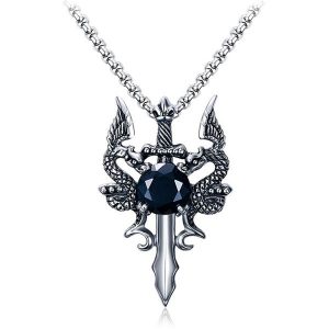 Collier Dragon Épée Ailée